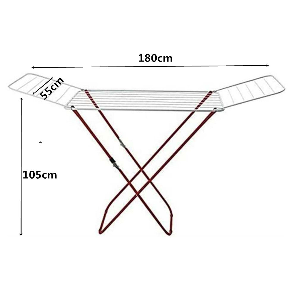 Tendedero Plegable metálico con alas, tenderetes de Ropa Plegables, 18 Metros de tendido(Metal)