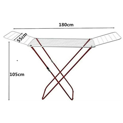 Tendedero Plegable metálico con alas, tenderetes de Ropa Plegables, 18 Metros de tendido(Metal)