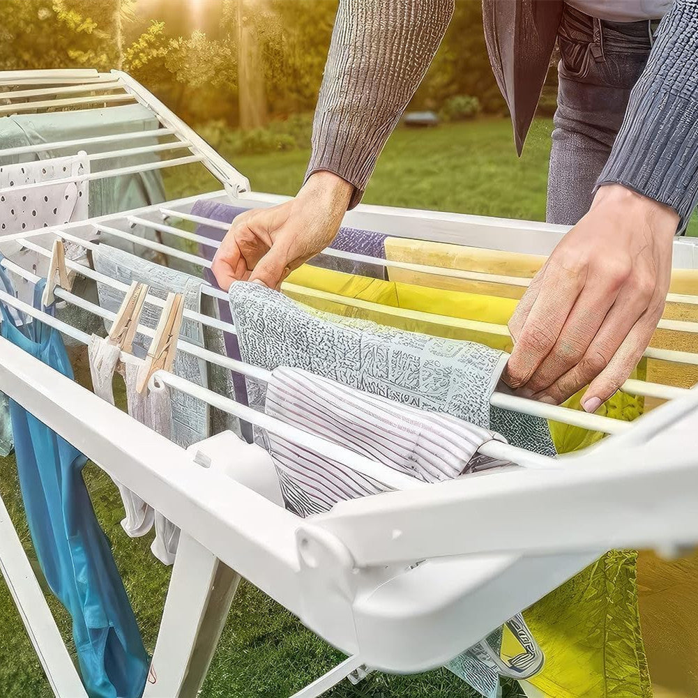 Tendedero Plegable, Hecho de Resina Resistente, con Bloqueo de Seguridad, Resistente al Sol y a la Intemperie.20m