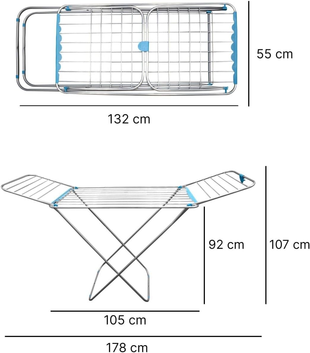 Tendedero Plegable con alas de Aluminio,20m.