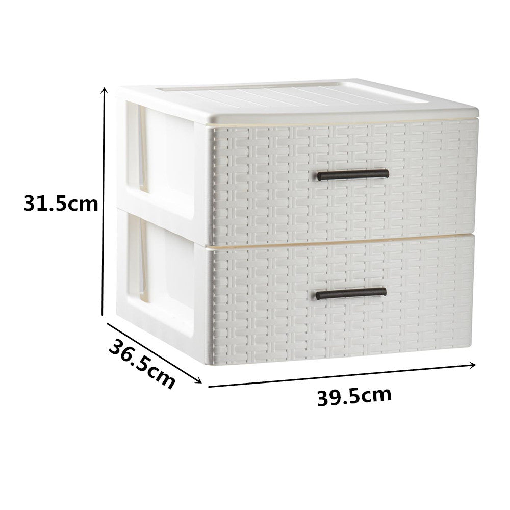 Cajonera Rin Rattan 2 Cajones