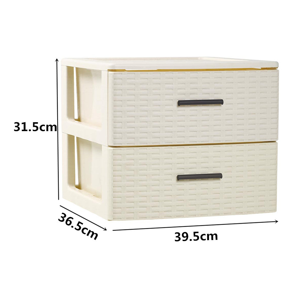 Cajonera Rin Rattan 2 Cajones