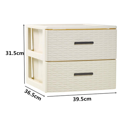 Cajonera Rin Rattan 2 Cajones