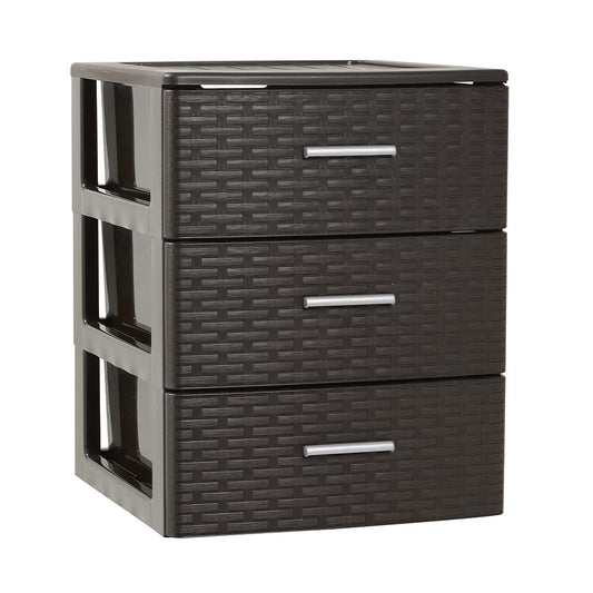 Cajonera Rin Rattan 3 Cajones