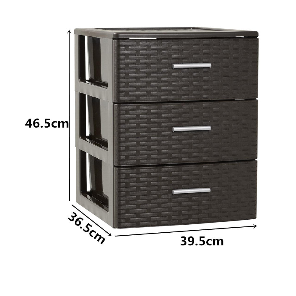 Cajonera Rin Rattan 3 Cajones