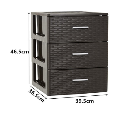 Cajonera Rin Rattan 3 Cajones