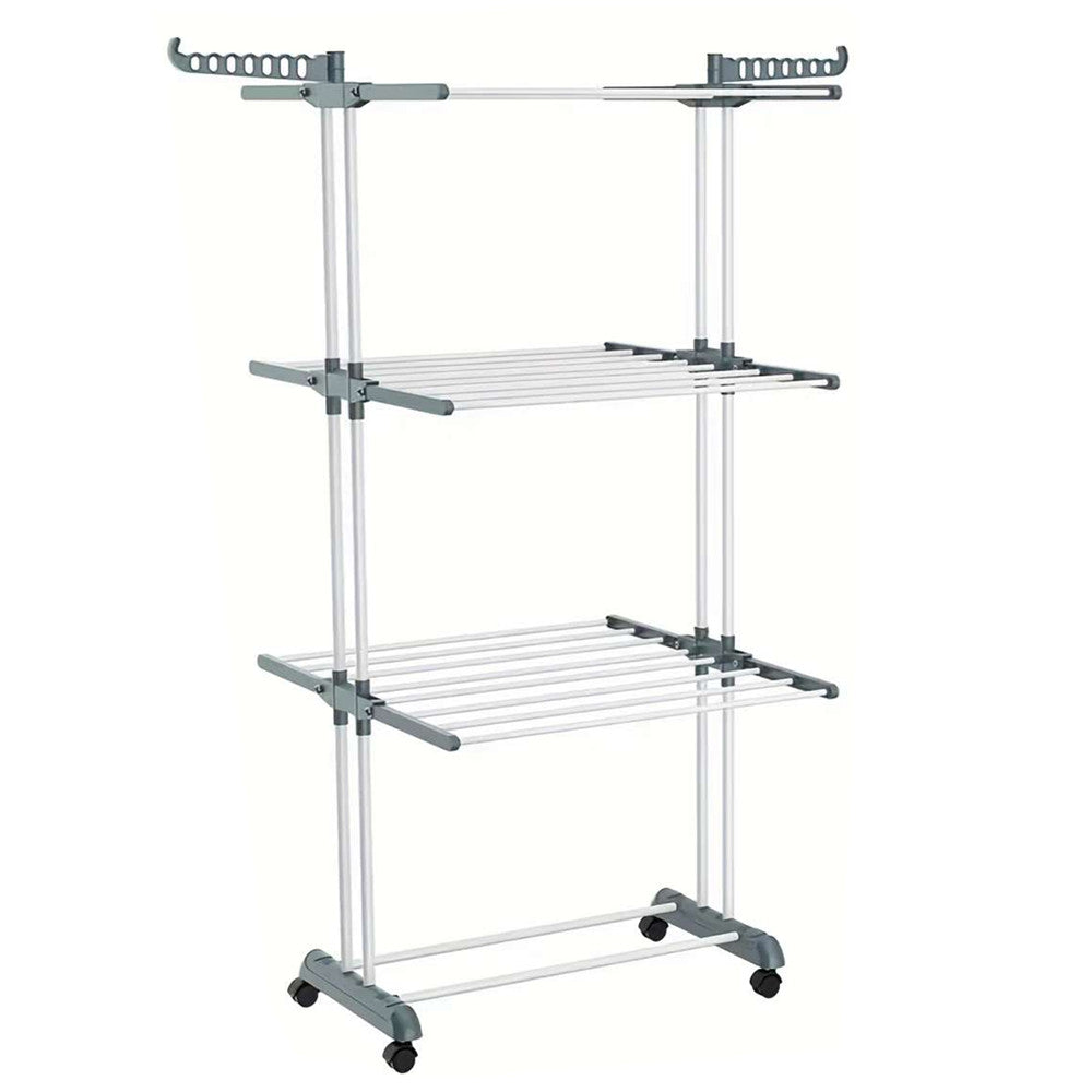 Tendedero Plegable De Alta Capacidad de Ropa - 4 Niveles con Barras de Acero Inoxidable con Dos Alas Laterales Amplio Espacio para Secar.
