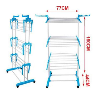 Tendedero Plegable De Alta Capacidad de Ropa - 4 Niveles con Barras de Acero Inoxidable con Dos Alas Laterales Amplio Espacio para Secar.