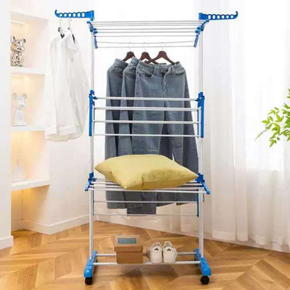 Tendedero Plegable De Alta Capacidad de Ropa - 4 Niveles con Barras de Acero Inoxidable con Dos Alas Laterales Amplio Espacio para Secar.