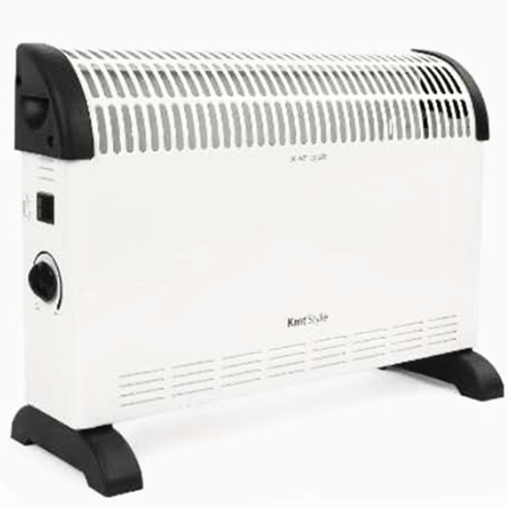 Calefactor funcionamiento a 1200 W o 2400 W, dos ajustes de temperatura, termostato mecánico, posición antiescarcha, calefactor de aire caliente, silencioso