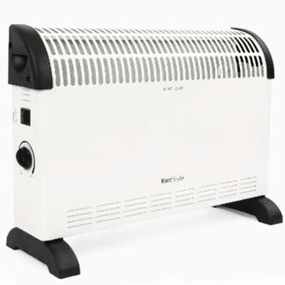 Calefactor funcionamiento a 1200 W o 2400 W, dos ajustes de temperatura, termostato mecánico, posición antiescarcha, calefactor de aire caliente, silencioso